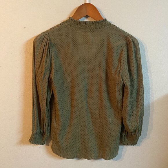 MINE SMALL OLIVE GREEN LONG SLEEVE TOP / NEW WITHOUT TAG - Picture 3 of 4